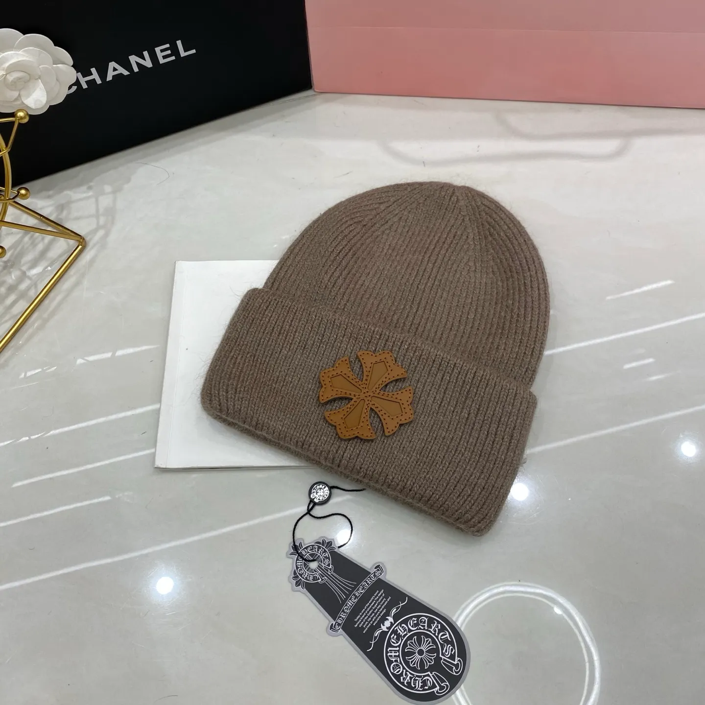 Crow Heart Rabbit Fur Knitted Hat